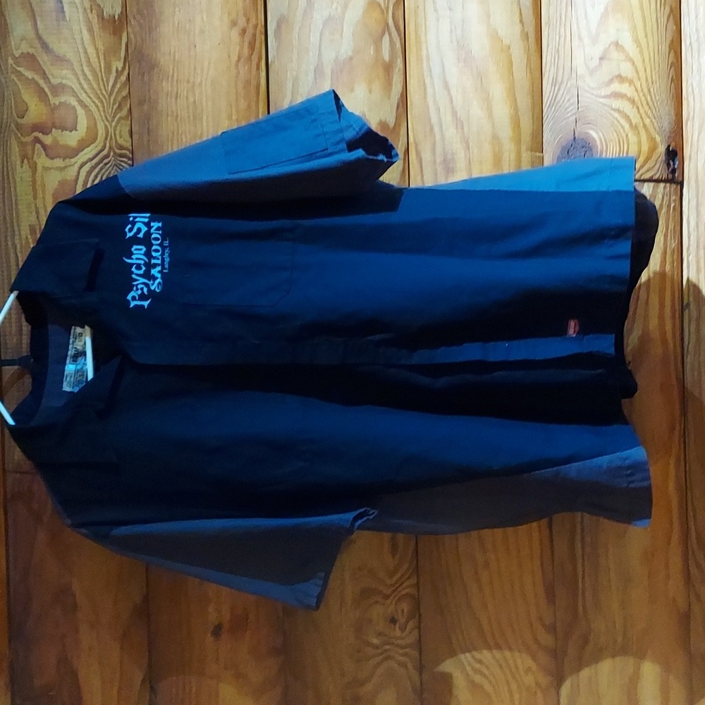 Men's short sleeve shirt, black and gray, 2xl